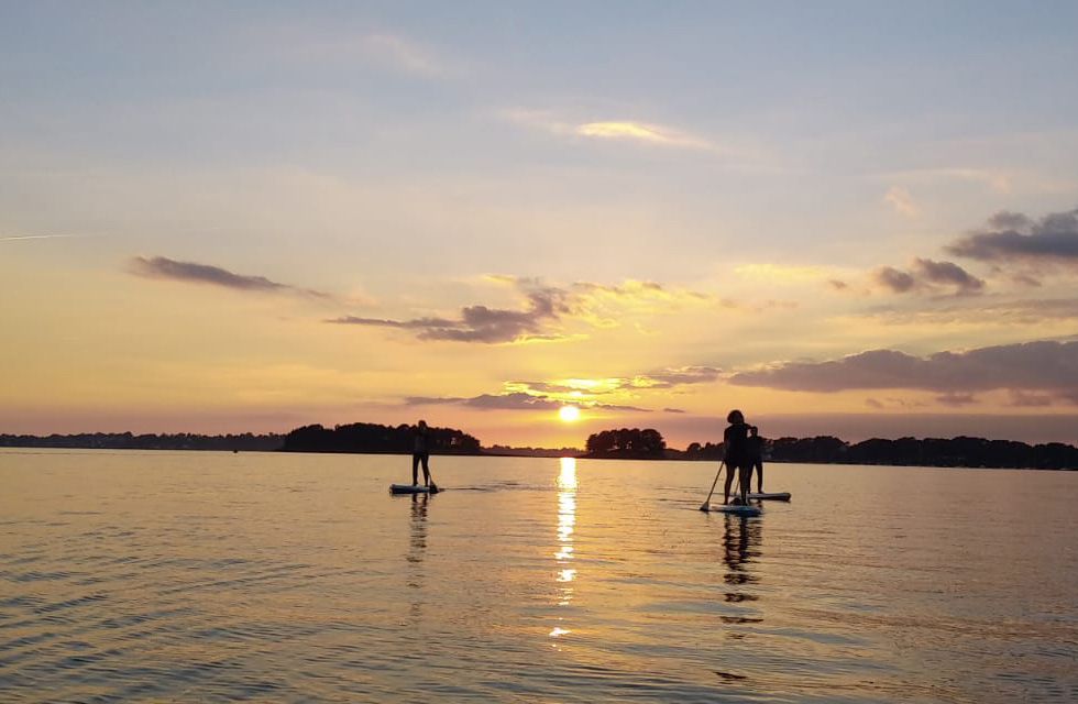 Ballade en paddle avec Avel pad direction le couché de soleil